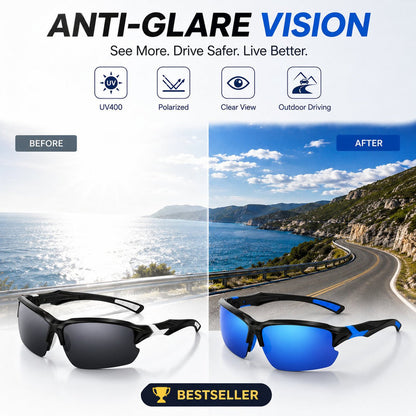 🔥LAATSTE DAG 49% KORTING - Polarized UV400 Sports Sunglasses – Unisex Outdoor & Driving Eyewear