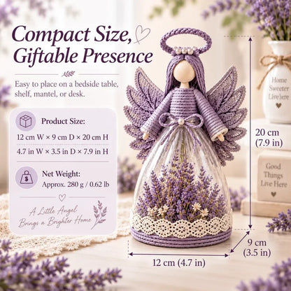 Blooming Guardian Angel Light | Bloemvormig LED-beeldje in lavendel, roze en salie