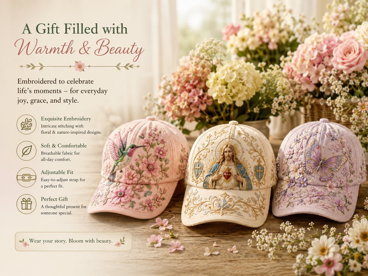 🔥Laatste dag – 50% korting 🌸🌿 Garden Morning Cap
