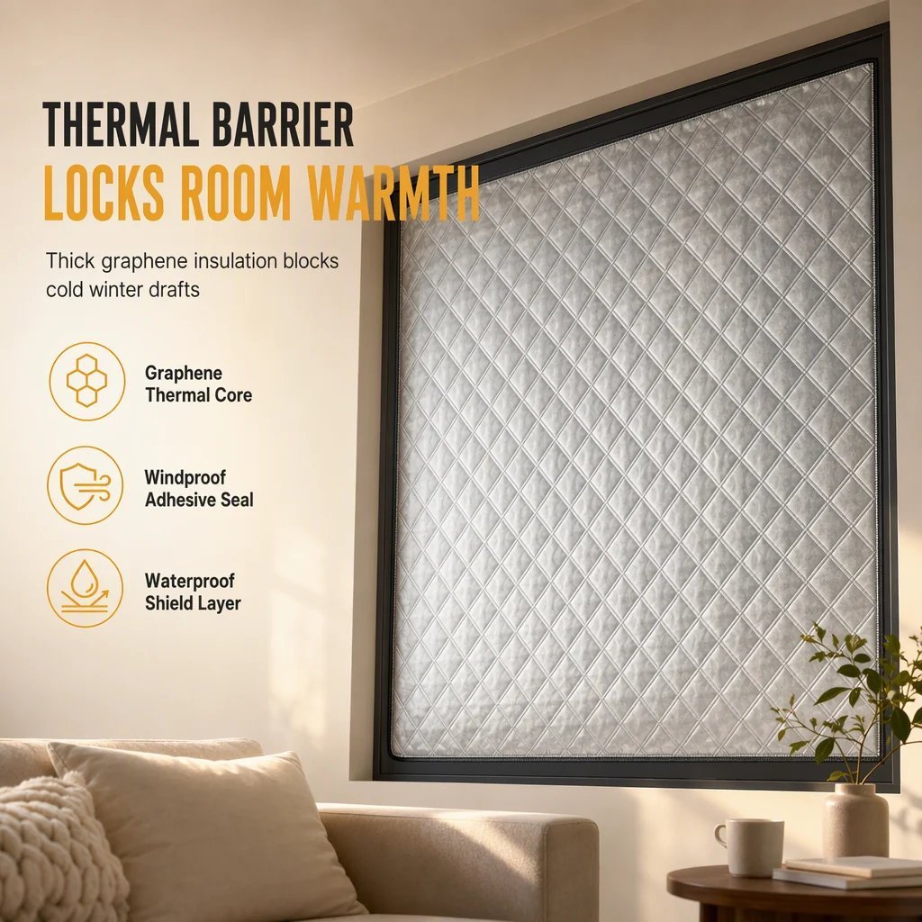 💥Grafeen thermisch geïsoleerd raamgordijn voor windbescherming in de winter