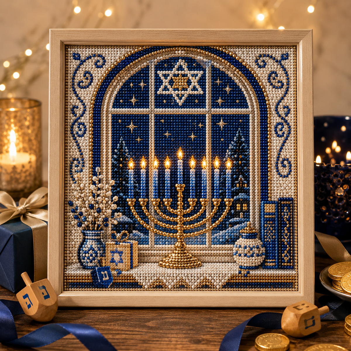 🕎✨ Hanukkah Pearl Art DIY-set — maak samen iets moois, parel voor parel