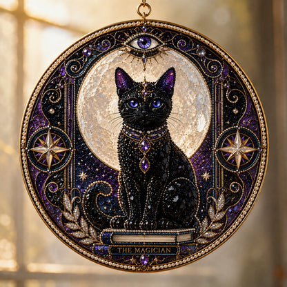 🌙 DIY-set voor een hemelse zwarte kat als raamversiering | 3D-zonnevanger met parelkraaltjes 🔮✨
