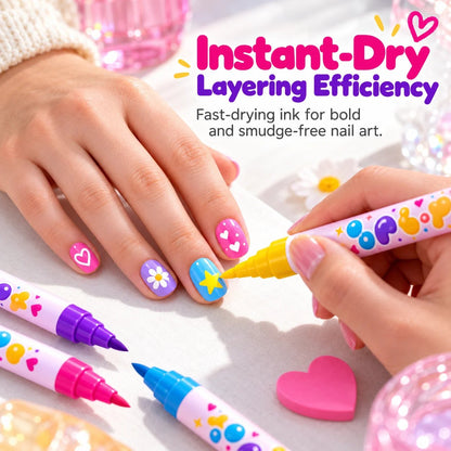 💅✨ DIY Nagelstiften Set (12 Stuks) – Professionele Nagelkunst in een Handomdraai!
