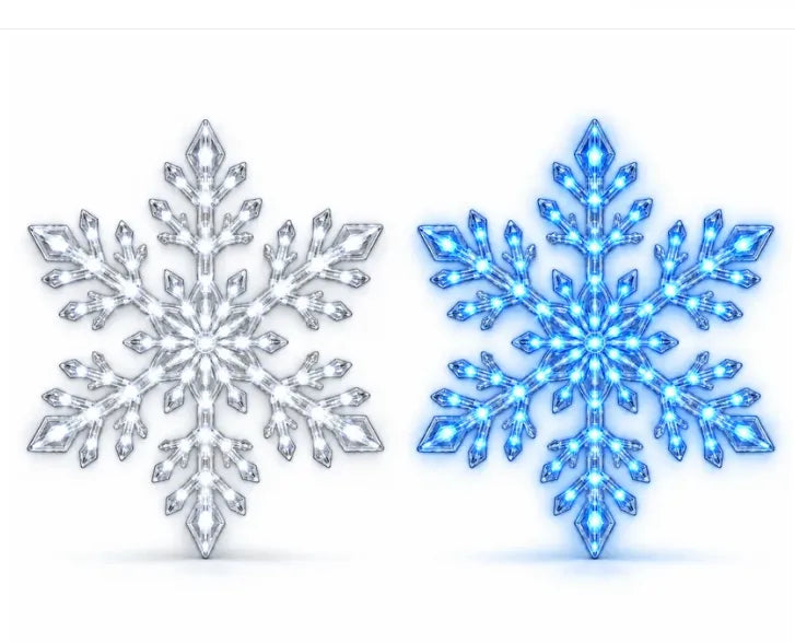 ❄️✨ LED-wandlampjes in de vorm van sneeuwvlokken — 3D-kerstversiering met afstandsbediening, blauwe en witte gloed