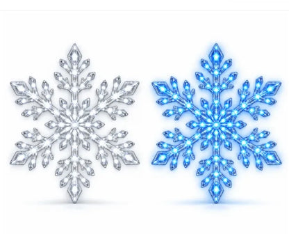 ❄️✨ LED-wandlampjes in de vorm van sneeuwvlokken — 3D-kerstversiering met afstandsbediening, blauwe en witte gloed