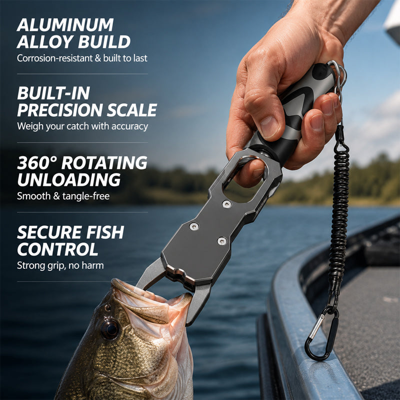 🐟 Professionele Aluminium Visgrijper – Veilig Vastpakken & Direct Wegen! 🎣✨