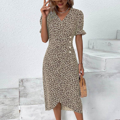 Casual Wikkeljurk Met Bloemen Voor Dames