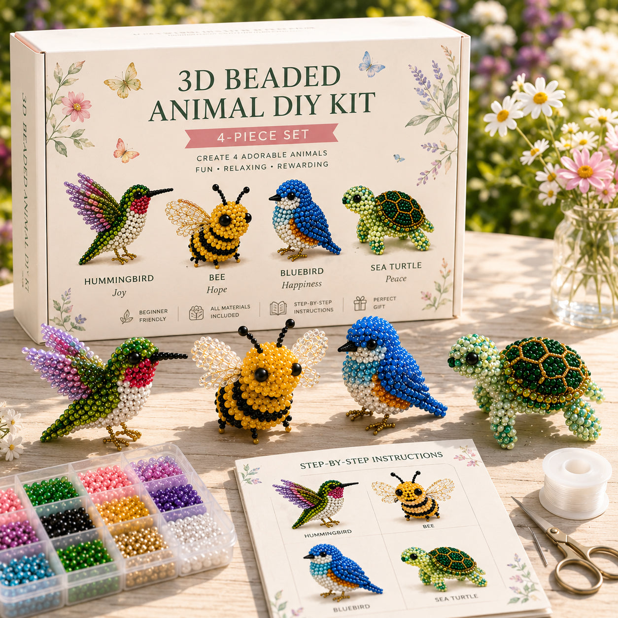 Creëer Magische Werelden Eén Kraal per Keer! 🧶🐉✨ 3D-kralen: dieren & fantasie - doe-het-zelfcollectie