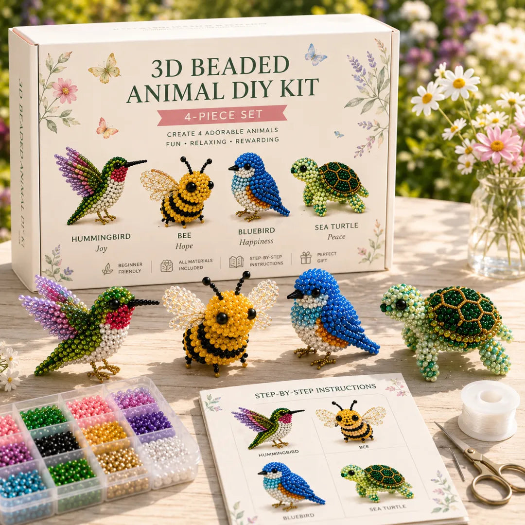 Creëer Magische Werelden Eén Kraal per Keer! 🧶🐉✨ 3D-kralen: dieren & fantasie - doe-het-zelfcollectie