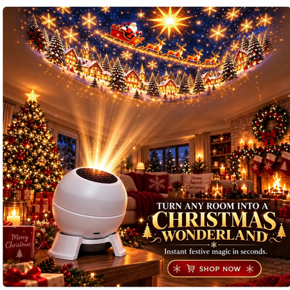 🎅🌠 Compacte Kerstlichtprojector – Geniet van Feestelijke Projecties Zonder Slingers of Ladders!