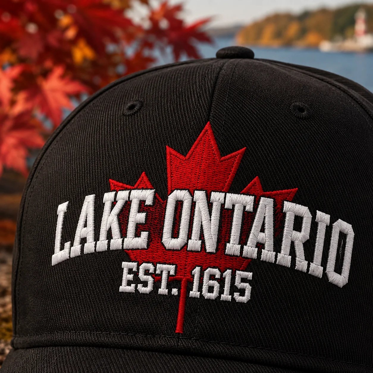 🔥LAATSTE DAG 50% KORTING - 🍁Lake Ontario Forever – Geborduurde pet in retro-stijl (🧢100% katoen)