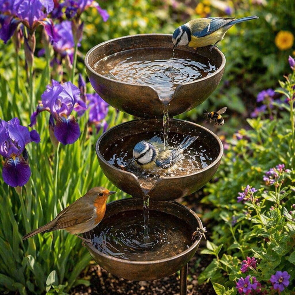 🔥Superaanbieding: 50% KORTING🔥Breng je tuin weer tot leven – Rustgevend, trapsgewijs regenopvangbad voor vogels, om tuindieren te verwelkomen🌿🐦
