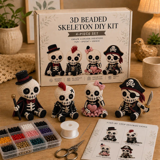 🔥Laatste dag: 50% KORTING 💀 3D-skelet-knutselpakket met kralen