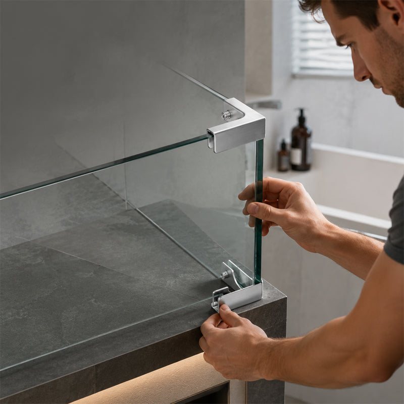 🔩 Hoogwaardige glasklemmen van aluminiumlegering: beugels voor planken en panelen zonder boren! 🛡️