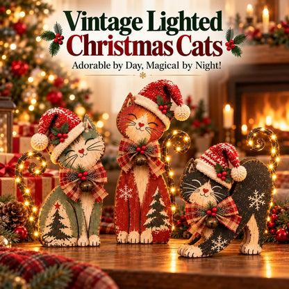 🎄 Vintage kerstkaarten met LED-verlichting – 3 modellen