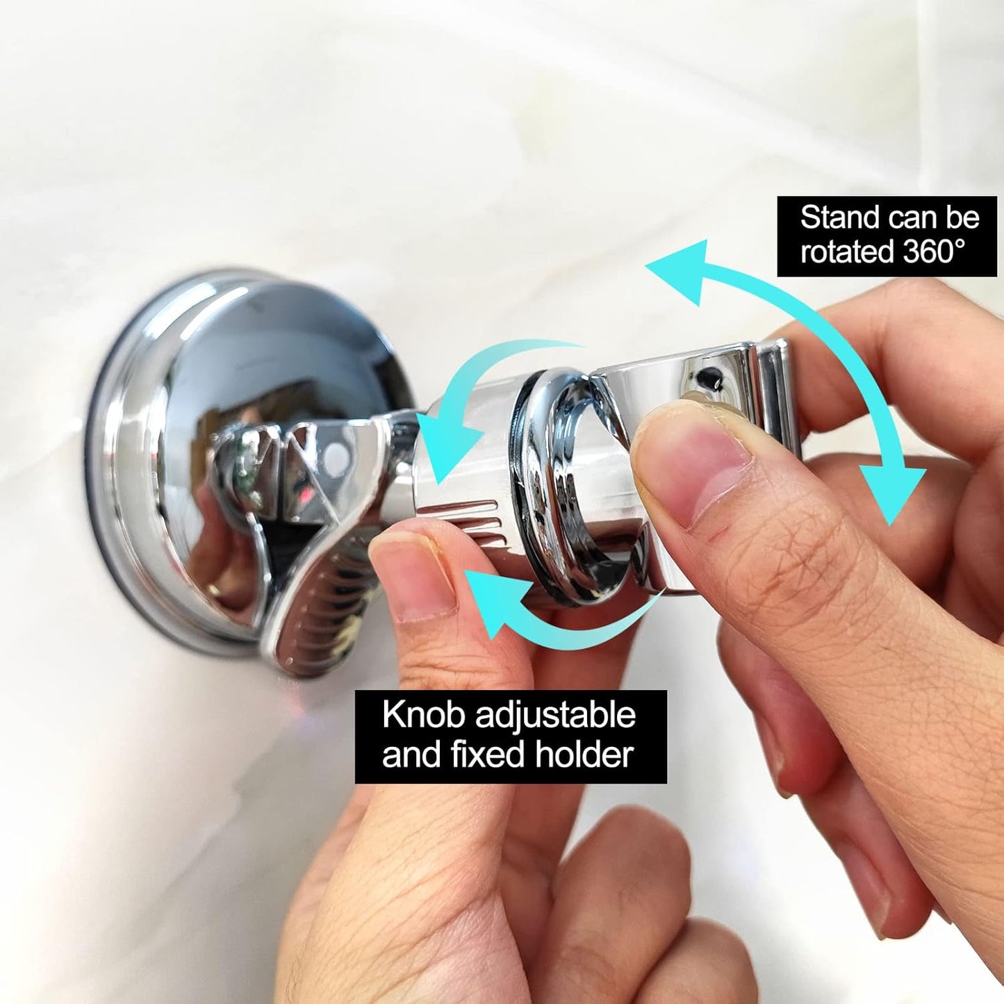 🚿🛁 Verstelbare douchekophouder – Afneembare douchekophouder met zuignap – Boorvrije douchekophouder 🔧✨