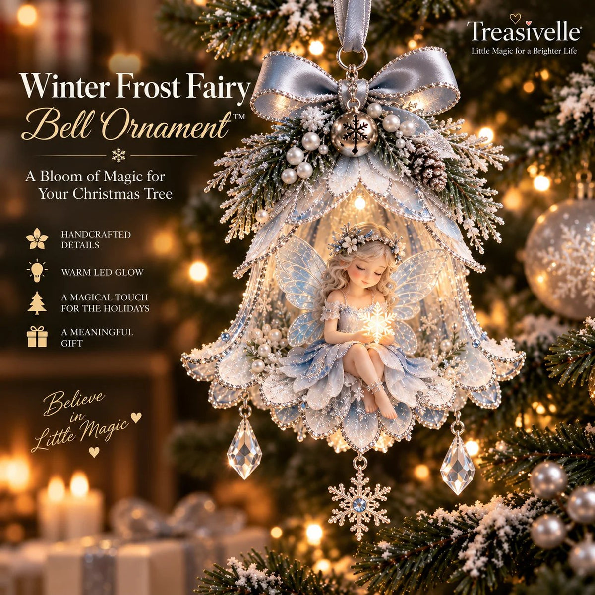 🧚✨ Breng kerstmagie tot leven met de Fairy Bell Ornament! 🎄