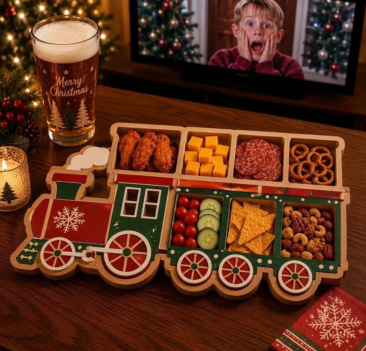 🎄Kerstsnackschaal met figuurtjes | 11 feestelijke ontwerpen met vakjes voor crackers, kaas, fruit, snoep en kerstlekkernijen 🍿
