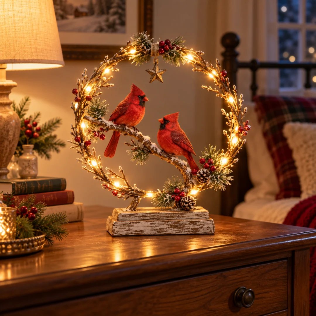 ❄️🐦 Winter Kardinaal LED Decoratie – Breng Warmte in Huis ✨
