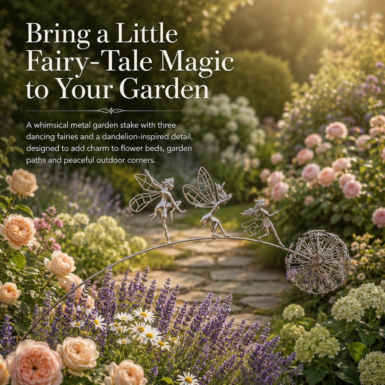 🔥 Laatste dag: 50% KORTING — Tuinsteker met dansende feeën – Een vleugje magie tussen de bloemen 🧚✨