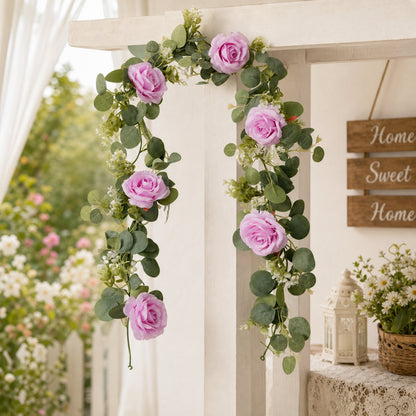 💐 Luxe Kunstrozen Guirlande – Altijd Bloeiend, Altijd Prachtig! 🌹✨