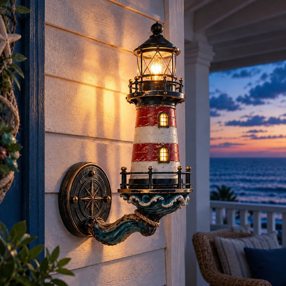 ⚓✨ Vintage Kust Vuurtoren Wandlamp – Breng de Zee in Huis!