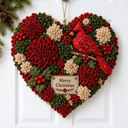 🎄✨DIY-set voor een kerstdeurhanger van stoffen bloemen – Gelaagde kerstversiering