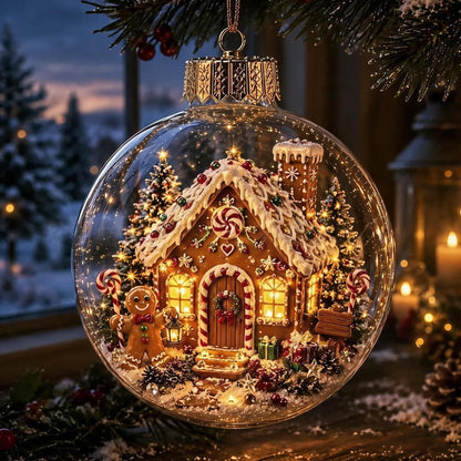 🎄Gloeiende kerstdiorama-kerstbal – Een kleine winterwereld in je handen