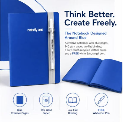 📘 Notedfy Think Blue-notitieboekje – Een andere pagina voor betere ideeën 💙