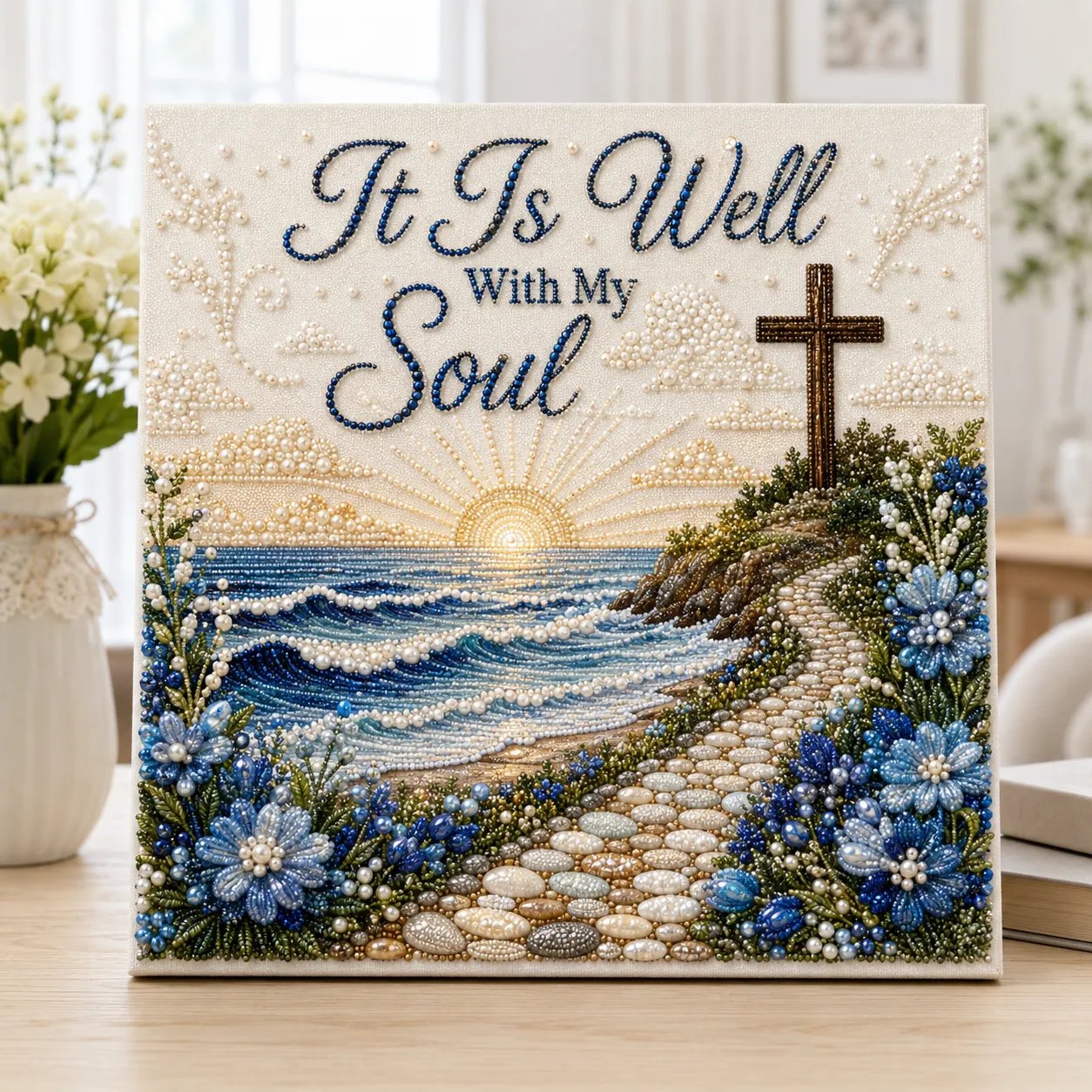 ✝️ Beginner-Friendly Sacred Hymn Pearl Art Kit Collection | Luxury Christian Hymn Artwork with Scratch-Resistant Non-Fading Pearl Beads DIY Faith-Inspired Decor 🙏✨
