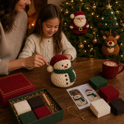 🎄🧵 Stikje voor stikje — DIY-set voor een 3D-kerstbal van stof