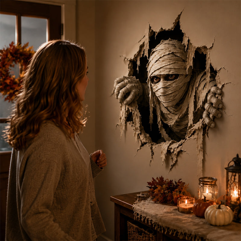 🎃👻 Halloween 3D Muursticker – Laat je Muur Tot Leven Komen! 🕷️