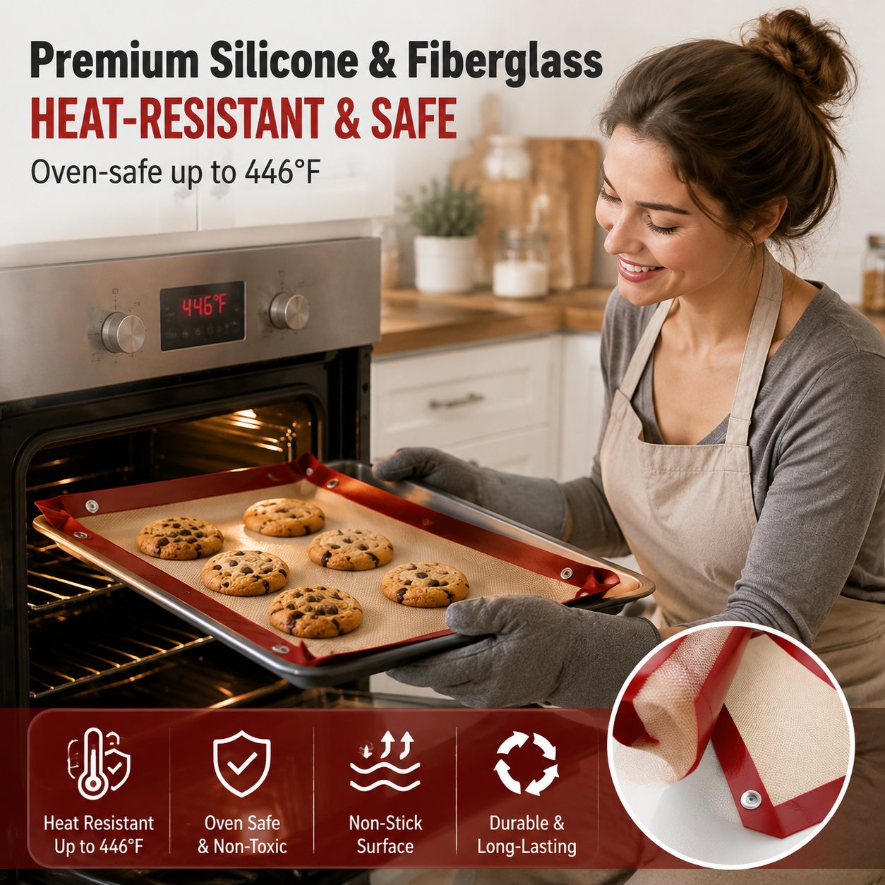 🍕🔥 Veranderbare Siliconen Bakmat – Van Bakmat Naar Bakmand In Enkele Seconden! ✨