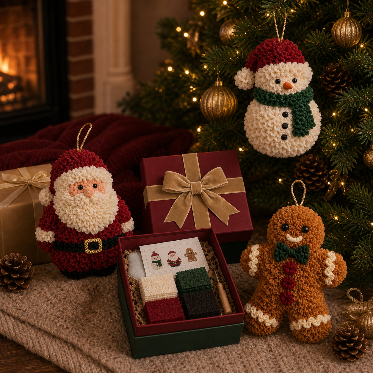 🎄🧵 Stikje voor stikje — DIY-set voor een 3D-kerstbal van stof