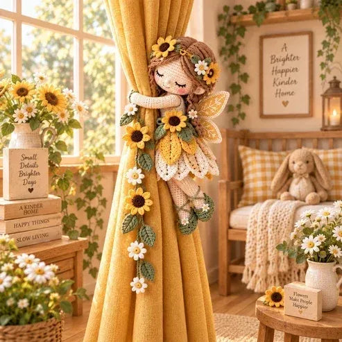 🧚✨ Gehaakte gordijnbandjes ‘Fairy Hug’ – Speelse feeënraamversiering, handgemaakte sieraden & uniek cadeau-idee