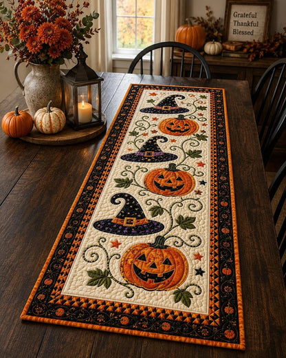 🎃 Halloween-tafelkleed met quiltpatroon – gezellige herfstdecoratie in een handomdraai