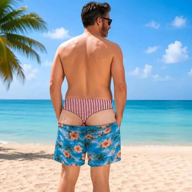 😄🐆Leuke strandzwemkleding van denim met luipaardprint