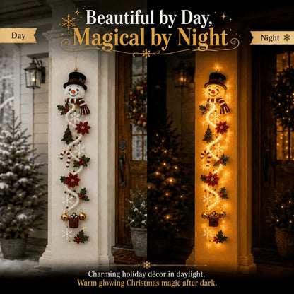 🎄MerryCascade™ Verlichte kerstdeurhanger | 6 feestelijke verlichte ontwerpen met een warme gloed, driedimensionale details en ruimtebesparende verticale decoratie ✨
