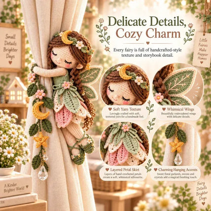 🧚✨ Gehaakte gordijnbandjes ‘Fairy Hug’ – Speelse feeënraamversiering, handgemaakte sieraden & uniek cadeau-idee