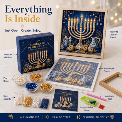 🕎✨ Hanukkah Pearl Art DIY-set — maak samen iets moois, parel voor parel