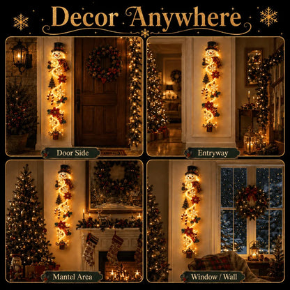 🎄MerryCascade™ Verlichte kerstdeurhanger | 6 feestelijke verlichte ontwerpen met een warme gloed, driedimensionale details en ruimtebesparende verticale decoratie ✨