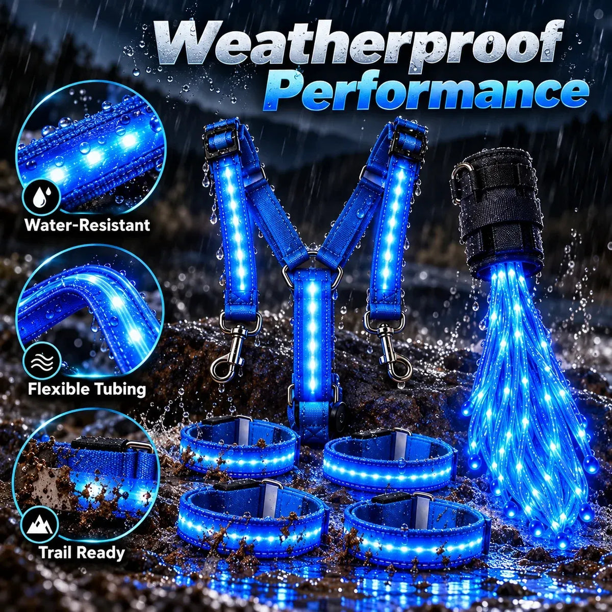 🌟✨ 6-delige LED-veiligheidsuitrusting voor paarden met nachtverlichting 🐎