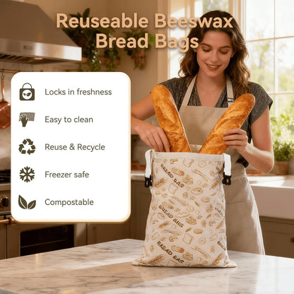 Houd Je Zuurdesembrood Langer Vers met Deze Herbruikbare Bijenwas Broodzak! 🍞🐝✨