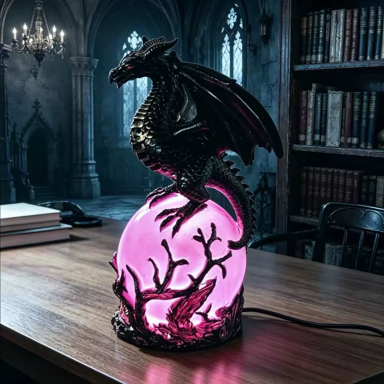 🔮Gotische draken-LED-kristallenbol voor een donkere, esthetische inrichting