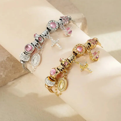 ✨Goud- en zilverkleurige Aurora-armband met slangenketting en meerdere elementen