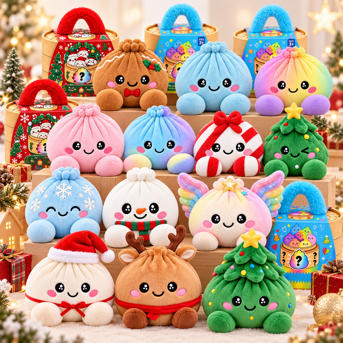 🥟🎄 Kerst Dumpling Knuffel – Het Schattigste Kerstmaatje! ❤️