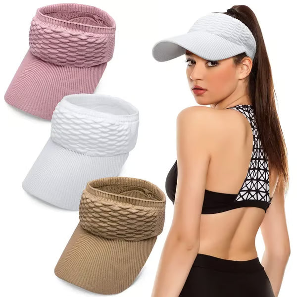 Stijlvolle Dames Zonneklep – Ademend, Licht en Beschermend ☀️🧢🌿Set van twee zonnehoeden voor dames met hoge paardenstaart