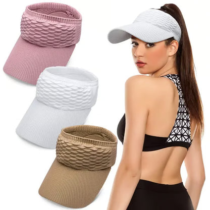 Stijlvolle Dames Zonneklep – Ademend, Licht en Beschermend ☀️🧢🌿Set van twee zonnehoeden voor dames met hoge paardenstaart