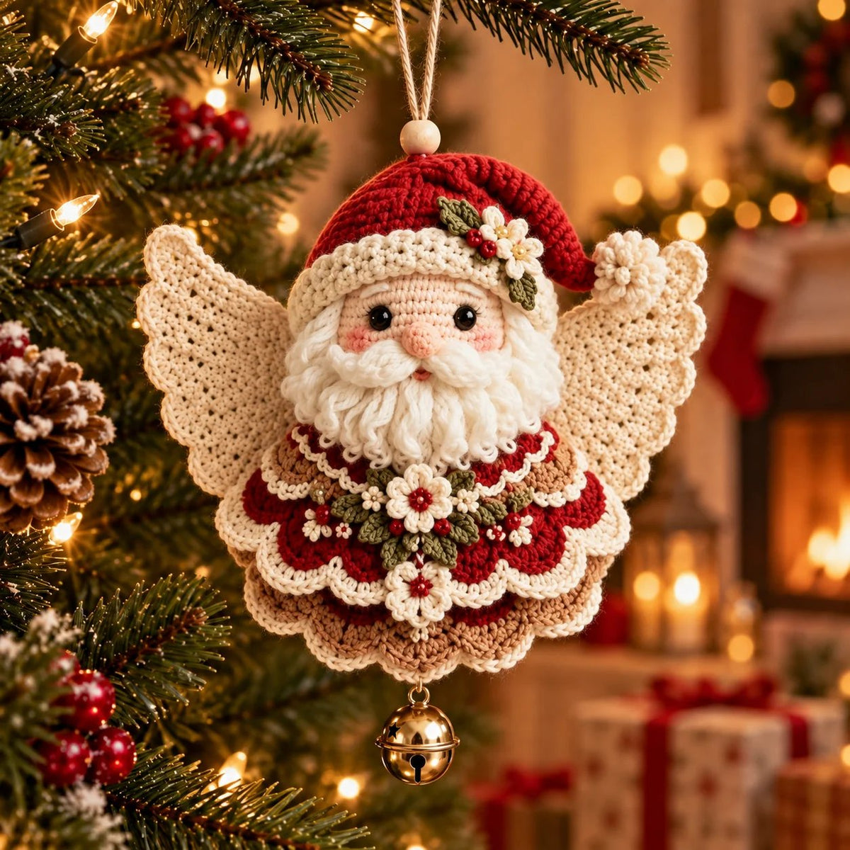 🎄 DIY-pakket voor een gehaakte kerstengel als kerstversiering – Zelf maken, ophangen en koesteren✨