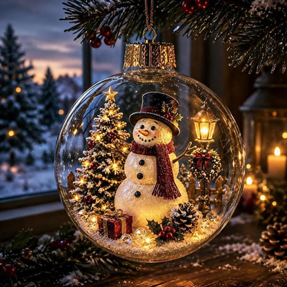 🎄Gloeiende kerstdiorama-kerstbal – Een kleine winterwereld in je handen